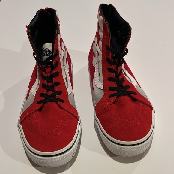 Vans Ferocious Flames Red Hi Top Sneakers - Picture 5 of 12